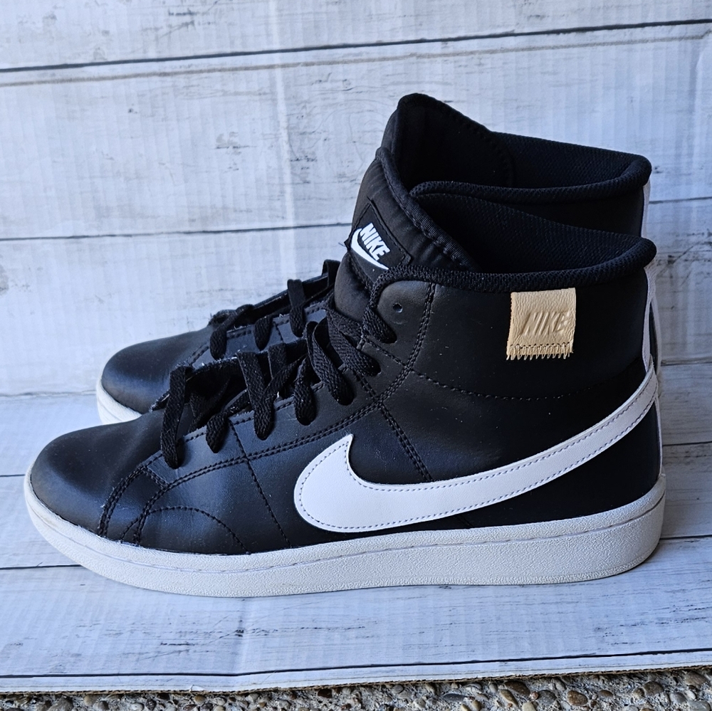 Nike Court Royale 2 Mid Mens‎ Size 10 Black White High Top Sneakers CQ9179-001